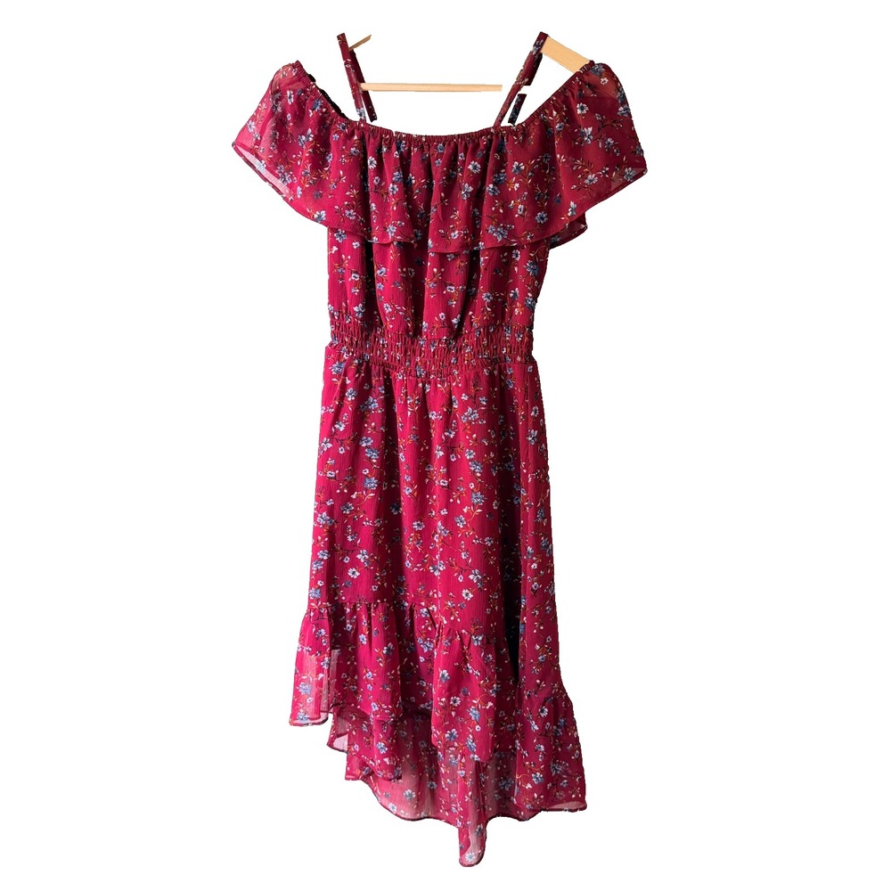 by & by Floral Dress S Hi-Low Sleeveless Chiffon Sundress Romantic Whimsy Boho